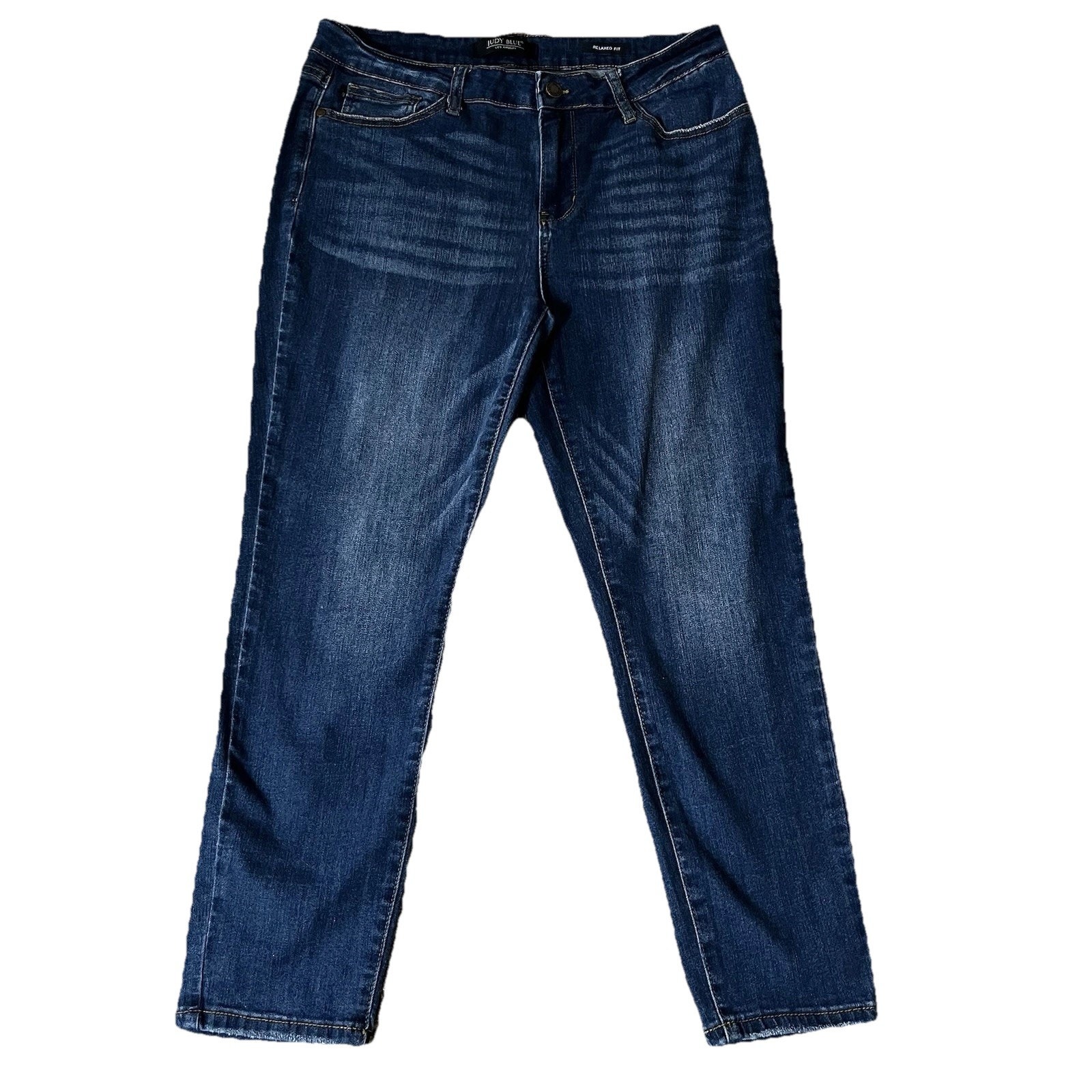 Judy Blue Jeans Women 32 Blue Relaxed Fit Mid Rise Medium Wash Stretch Denim
